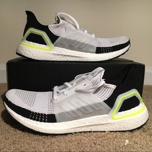 New Adidas Ultraboost 19 White Volt Mens Shoes
